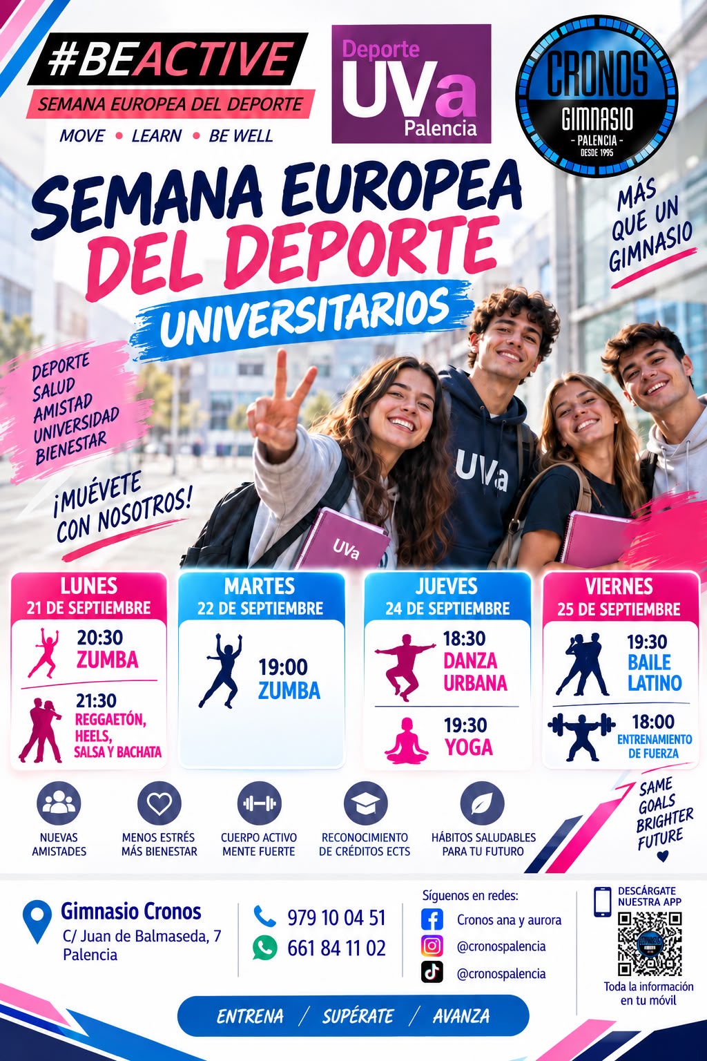 SED. Clases abiertas Gimnasio Cronos del 21 al 25 de septiembre